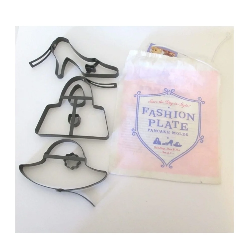 Williams Sonoma Fashion Plate Pancake Mold Set Handbag Shoe Hat Shapes